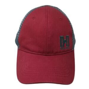 Hornady Trucker Hat Red Gray OS Snapback Embroidered Logo Mesh Back Adjustable